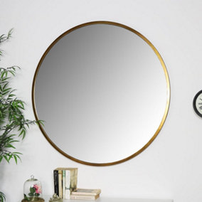 Melody Maison Large Round Gold Mirror 100cm x 100cm