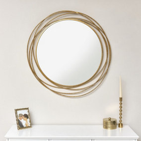 Melody Maison Large Round Gold Mirror 88cm x 85cm