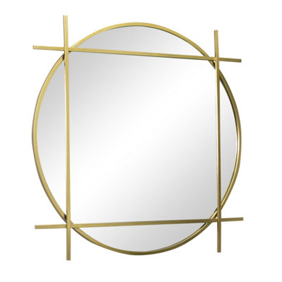 Large Round Gold Wall Mirror 50cm x 50cm