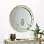 Melody Maison Large Round Gold Window Mirror 80cm x 80cm