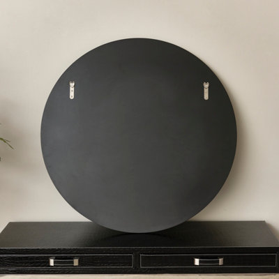 Melody Maison Large Round Silver Antique Glass Mirror 80cm x 80cm