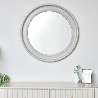 Large white deals round mirror