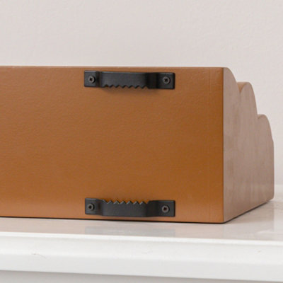 Melody Maison Large Rust Scalloped Wall Storage Shelf - 61cm