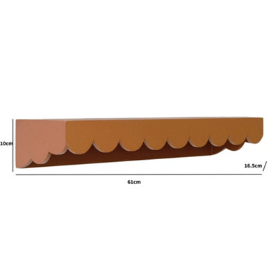 Melody Maison Large Rust Scalloped Wall Storage Shelf 61cm — free download
