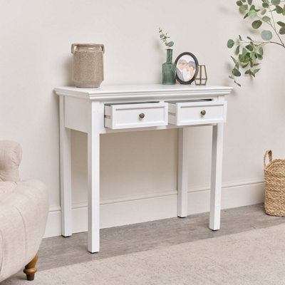 Melody Maison Large White 2 Drawer Dressing Table & Stool Set ...