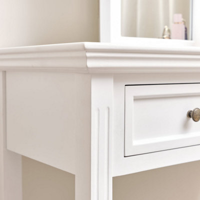Melody Maison Large White 2 Drawer Dressing Table & Stool Set ...