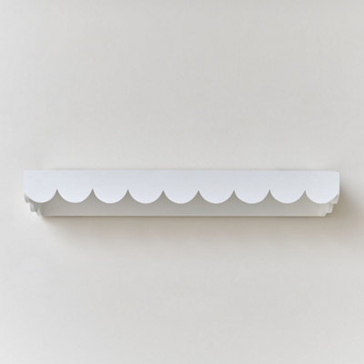 Melody Maison Large White Scalloped Wall Storage Shelf 61cm — free download