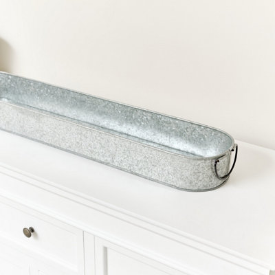 Melody Maison Long Rustic Industrial Metal Display Tray 80cm x 17cm