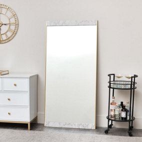 Melody Maison Luxe Gold & Faux Marble Mirror - Large 155cm x 75cm