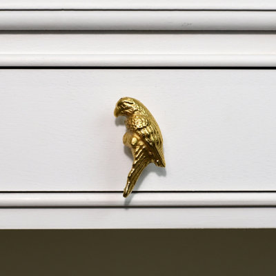 Melody Maison Metallic Gold Parrot Drawer Knob