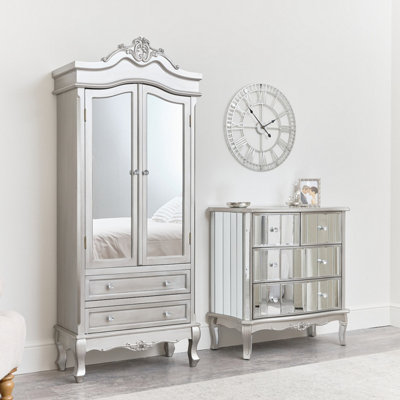 Melody Maison Mirrored Closet & Chest of Drawers - Tiffany Range