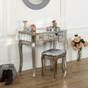 Melody Maison Mirrored Dressing Table and Stool - Tiffany Range