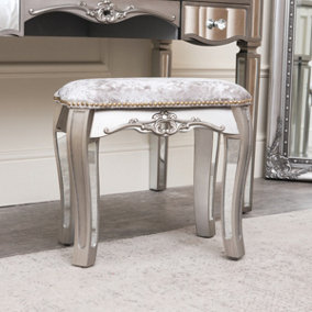 Melody Maison Mirrored Dressing Table Stool - Tiffany Range