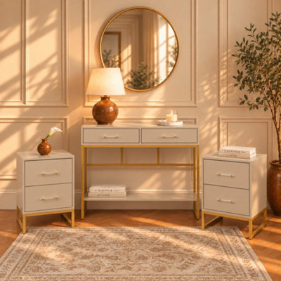 Melody Maison Neutral Two Drawer Dressing Table Set & Pair of Two ...