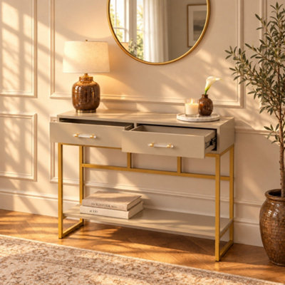 Melody Maison Neutral Two Drawer Dressing Table Set & Pair of Two ...