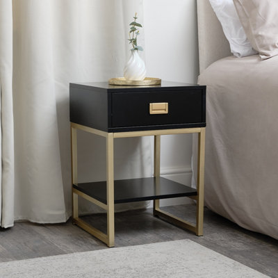 Melody Maison One Drawer Bedside Table - Elle Black Range