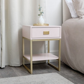 Melody Maison One Drawer Bedside Table - Elle Pink Range