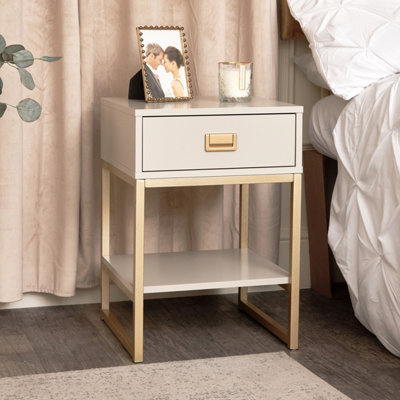 アクセサリー stof bedsidedrama Melody Maison One Drawer Bedside Table - Elle Stone Range