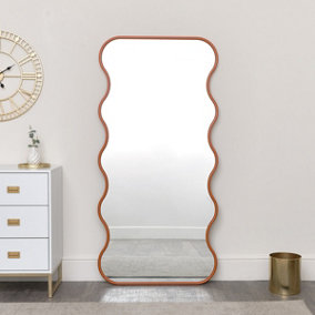 Melody Maison Orange Full Length Wave Mirror - 163cm x 80cm