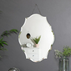 Melody Maison Ornate Frameless Bevelled Wall Mirror