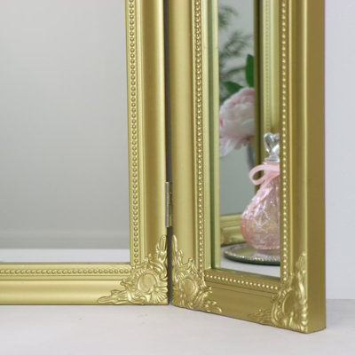 Melody Maison Ornate Gold Triple Dressing Table Mirror 55cm x 74cm