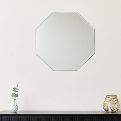 Melody Maison Ornate Octagon Frameless Bevelled Wall Mirror 60cm x 60cm