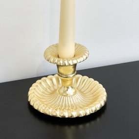 Melody Maison Ornate Vintage Gold Chamber Candlestick Holder