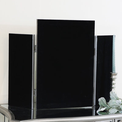 Melody Maison Ornate Vintage Silver Triple Dressing Table Mirror 55cm x 74cm