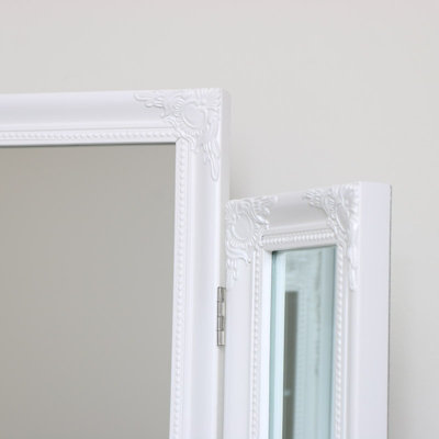 Melody Maison Ornate White Vintage Triple Dressing Table Mirror 55cm x 74cm