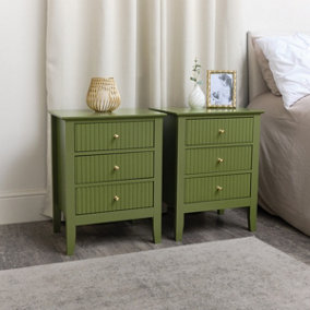 Melody Maison Pair of 3 Drawer Bedside Tables - Hales Green Range