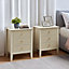 Melody Maison Pair of 3 Drawer Bedside Tables - Hales Taupe Range