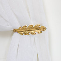 Melody Maison Pair of Gold Feather Curtain Holdbacks