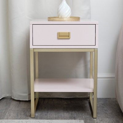 Melody Maison Pair of One Drawer Bedside Tables - Elle Pink Range