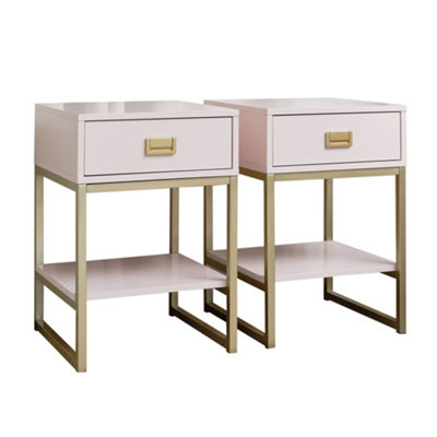 Melody Maison Pair of One Drawer Bedside Tables - Elle Pink Range