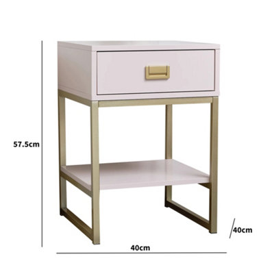 Melody Maison Pair of One Drawer Bedside Tables - Elle Pink Range