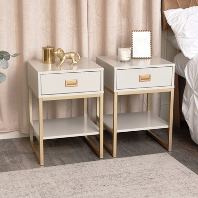 Melody Maison Pair of One Drawer Bedside Tables - Elle Stone Range