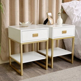 Melody Maison Pair of One Drawer Bedside Tables - Elle White Range