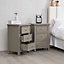Melody Maison Pair of Scalloped 3 Drawer Bedside Tables  - Staunton Taupe Range