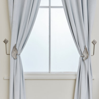 Melody Maison Pair of Silver Angel Wing Curtain Tie Backs