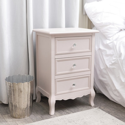 Melody Maison Pink 3 Drawer Bedside Table - Victoria Pink Range