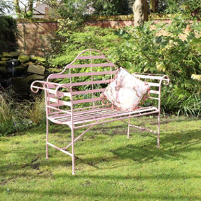 Melody Maison Pink Arched Metal Garden Bench