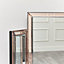 Melody Maison Pink Glass Art Deco Rectangle Triple Mirror 74cm x 55cm
