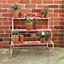 Melody Maison Pink Metal Three Tier Plant Stand