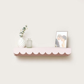 Melody Maison Pink Scalloped Wall Storage Shelf - 61cm