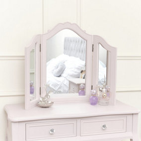 Melody Maison Pink Tabletop Triple Vanity Mirror - Victoria Pink Range