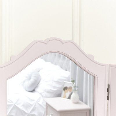 Melody Maison Pink Tabletop Triple Vanity Mirror - Victoria Pink Range