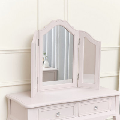 Melody Maison Pink Tabletop Triple Vanity Mirror - Victoria Pink Range
