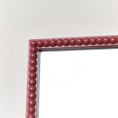 Melody Maison Rectangle Brick Red Bobbin Bobble Wall Mirror 62cm x 82cm