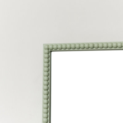 Melody Maison Rectangle Sage Green Bobbin Bobble Wall Mirror 62cm x 82cm