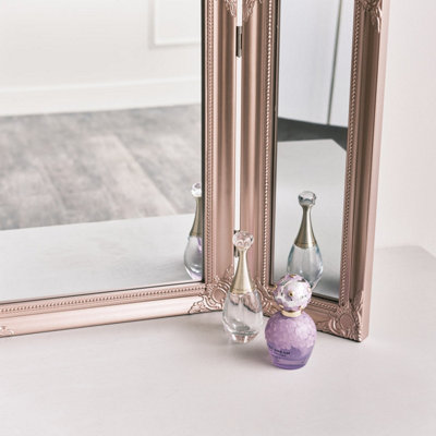 rose gold dressing table mirror Melody Maison Pink Ornate Triple ARCHIVE-SALE